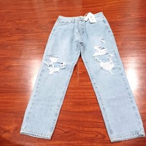 SKINNY FRIES PREMIUM DENIM MOM JEANS